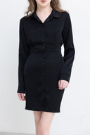 Robe courte cache-cœur froncée