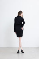 Robe courte cache-cœur froncée