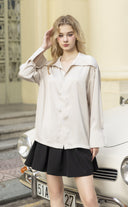 Chemise boutonnée effet satin
