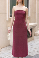 Robe longue colonne bustier texturée