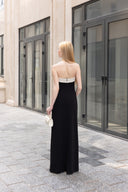 Robe mi-longue bustier à fente