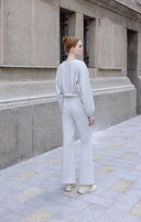Pantalon évasé taille haute