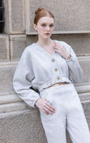 Cardigan court boutonné