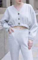 Cardigan court boutonné