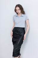 Crop top à col polo