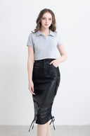 Crop top à col polo