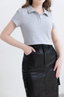 Crop top à col polo