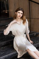 Robe chemise ceinturée
