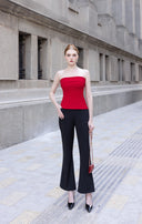 Pantalon évasé taille haute