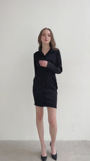 Robe courte cache-cœur froncée