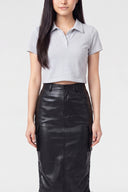 Crop top à col polo